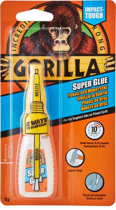 Superlim m/pensel & munstycke 12 g Gorilla